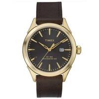 Timex Mens Elevated Classic Brown Leather Strap Watch TW2P77500