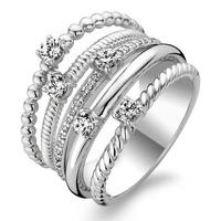 Ti Sento Ladies Silver Cubic Zirconium Five Row Multi Style Ring 1863ZI/56