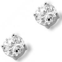 Ti Sento Ladies Silver Four Claw Cubic Zirconium Stud Earrings 7319ZI