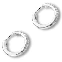 ti sento ladies silver small cubic zirconium hoop earrings 7210zi