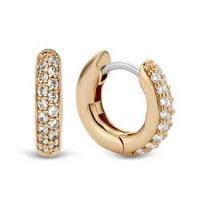 Ti Sento Rose Gold-plated Small Stone-set Hoop Earrings 7210ZR