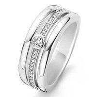 Ti Sento Silver Cubic Zirconia Triple Band Ring 12094ZI/56