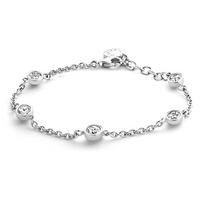 Ti Sento Silver Five Stone Cubic Zirconia Belcher Bracelet 2756ZI