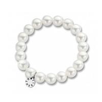 ti sento ladies silver 10mm white simulated pearl bead bracelet 2524pw