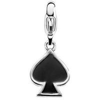 Ti Sento Ladies Silver Card- Black Spade Charm 8226EZ