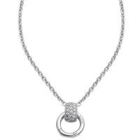 Ti Sento Ladies Silver 70cm Cubic Zirconium Charm Carrier Pendant 3450ZI/70