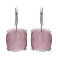 Ti Sento Silver Purple Faceted Cushion-cut Cubic Zirconia Dropper Earrings 7529LP