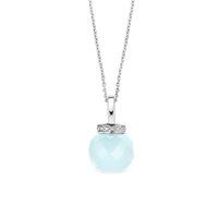 Ti Sento Silver Blue Crystal and Cubic Zirconia Pendant 6749LB