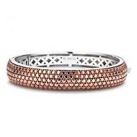 Ti Sento Silver and Rose Gold-plated Pave Chunky Bangle 2634RD