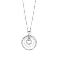 ti sento ladies silver mother of pearl circle pendant 3859mw