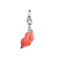 Ti Sento Ladies Silver Red Lips Charm 8211RO