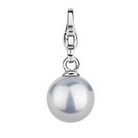 Ti Sento Ladies Silver Grey Simulated Pearl Ball Charm 8088PG