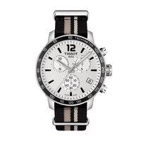 Tissot Gents Quickster Silver 42m Chronograph Dial NATO Strap Watch