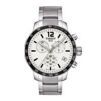 tissot gents quickster chronograph silver dial watch