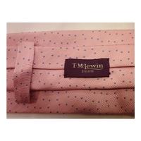 T.M.Lewin Pastel Pink and Cornflower Blue Random Polka Dot Multicoloured Silk Tie