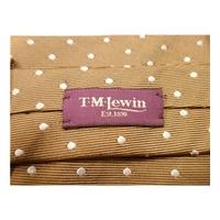 T.M.Lewin Coffee and Pale Blue Mini Dot Multicoloured Silk Tie