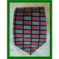 tm lewin pink lilac black square pattern silk tie