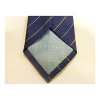 TM Lewin Silk Tie Blue With Yellow Stripes
