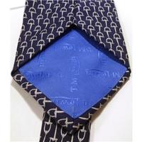 TM Lewin Silk Tie Blue With With Silver Patterns