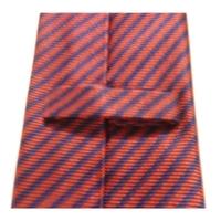 TM Lewin Silk Tie Dark Red With Blue Stripes