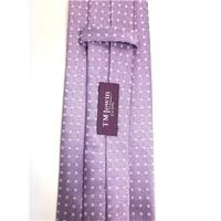 tm lewin silk tie purple with silver square design