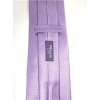 TM Lewin Silk Tie Purple With Woven Stripe Design