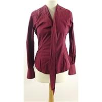 tm lewin size 8 wine red cotton shirt