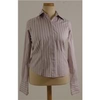 T.M.Lewin size 12 Topnal Pink and Grey Multi striped long sleeved shirt