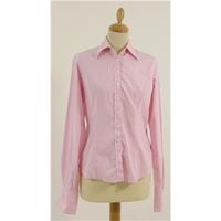 TM Lewin size 10 white with pink stripes long sleeved shirt