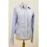 tm lewin size 12 blue and white checked shirt