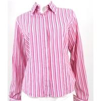 T.M.Lewin Size 16 Pink Bold Stripe Shirt