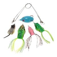 tomshoo 5pcs assorted lifelike toad mice fishing lures artificial fish ...