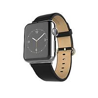 Top-grain Geniune Leather Strap with Stainless Metal Clasp Connector for Apple Watch 38mm/42mm