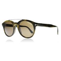 Tom Ford Newman Sunglasses Shiny Green Havana 55E 53mm