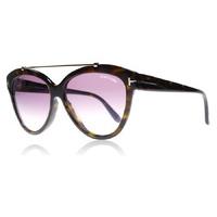 Tom Ford Livia Sunglasses Shiny Dark Havana 52Z 58mm