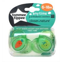 tommee tippee anytime soothers green 6 18month