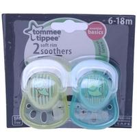 Tommee Tippee Soft Rim Soothers Green 6-18m