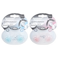 Tommee Tippee Closer to Nature Pure 2 Silicone Soothers - 3 - 9m+