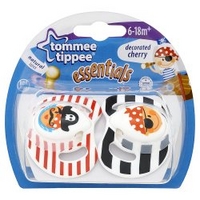 Tommee Tippee Essentials Decorated Cherry Soothers 6-18m+