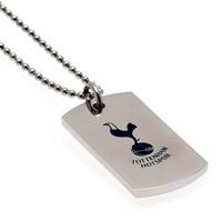 Tottenham Hotspur Colour Crest Dog Tag & Chain - Stainless Steel, N/A
