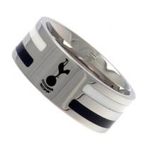 Tottenham Hotspur Colour Stripe Crest Band Ring - Stainless Steel, N/A