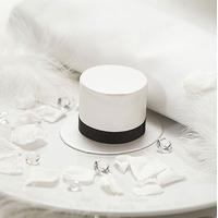 Top Hat Favour Box Brown Ribboned - Chocolate Brown