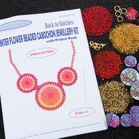 TotallyBeads Winter Flower Beaded Cabochon Jewellery Kit with Project Book - Makes 12 408890