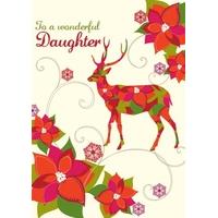 To a Wonderful Daughter - Traditional Christmas Card
