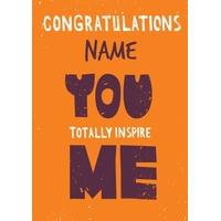 totally inspire personalised congratulations card
