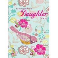 to our wonderful daughter personalised card for daughters