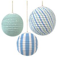 toot sweet blue and green paper party lanterns