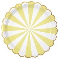 Toot Sweet Yellow Swirl Paper Party Plates