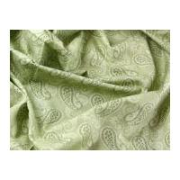 Tonal Paisley Print Cotton Poplin Dress Fabric Green