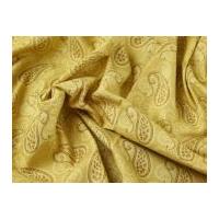 Tonal Paisley Print Cotton Poplin Dress Fabric Gold